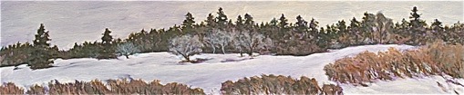 Ken's Mill Stream, oils, 8"x36", 2013